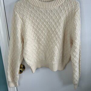 & Other Stories Stockholm Atelier Cream Cable Knit Wool Sweater S